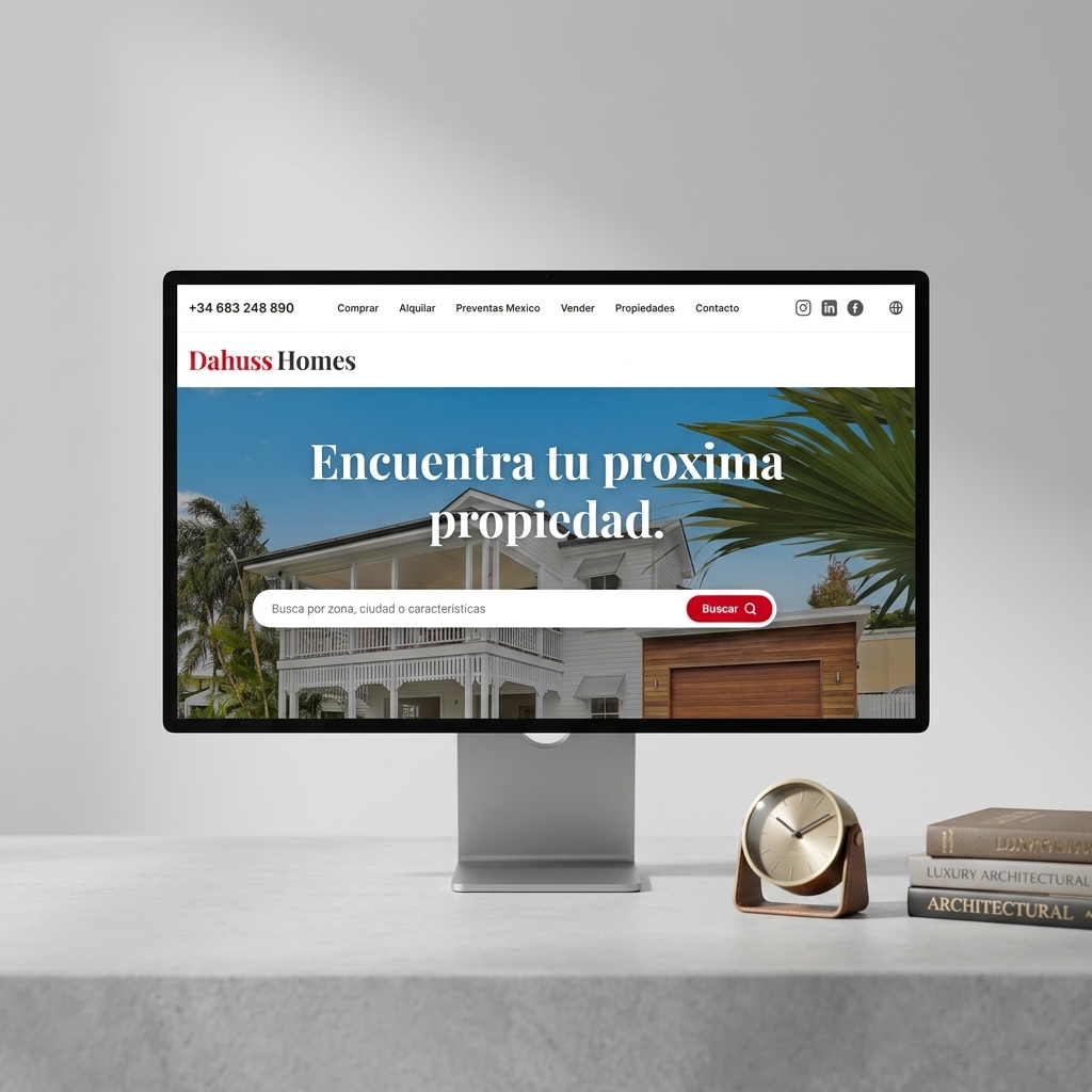 Dahuss Homes — captura de la plataforma inmobiliaria
