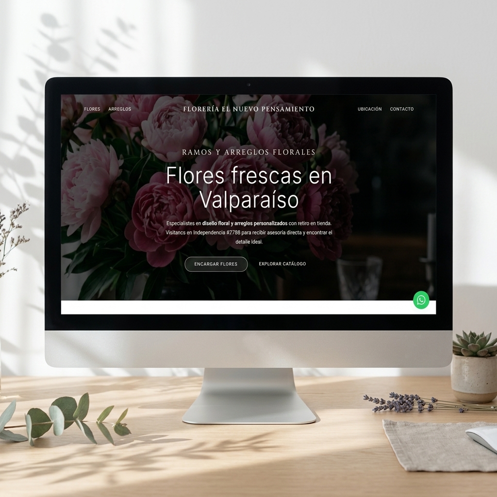 Florería El Nuevo Pensamiento — captura del sitio de la florería