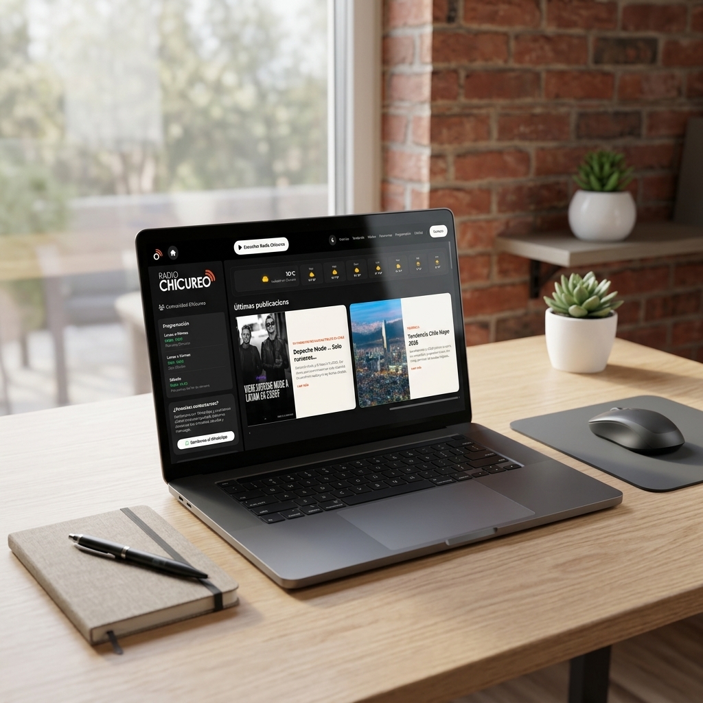 Radio Chicureo — captura de la plataforma web de radio online