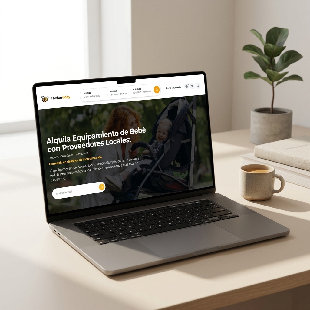 TheBeeBaby — captura de la plataforma de alquiler para familias viajeras